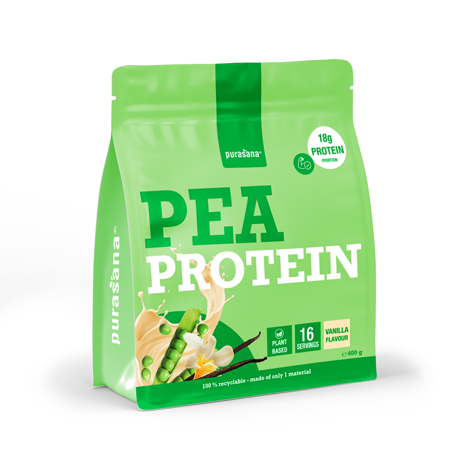 Purasana Plant protein erwt vaniille 400 gram