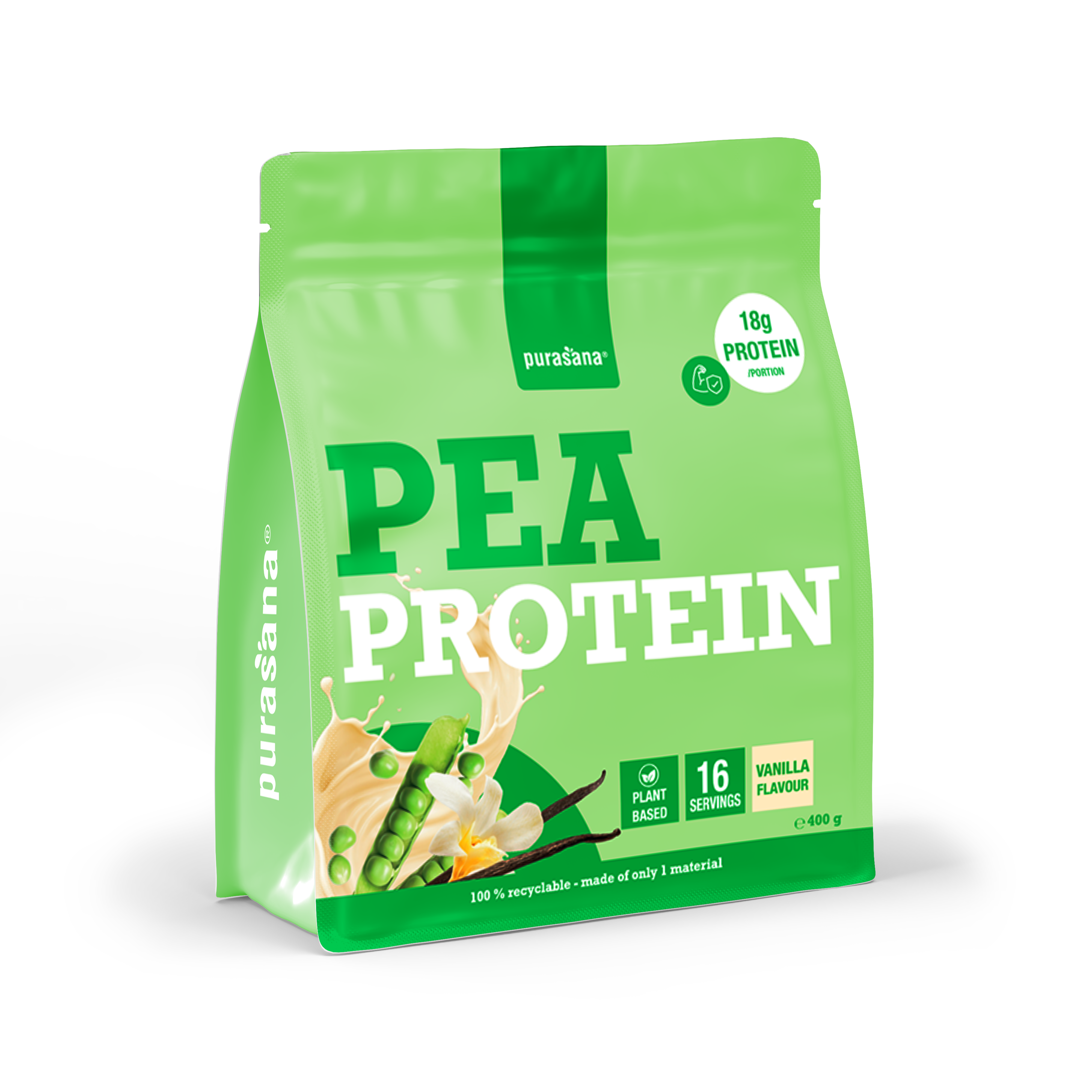 Purasana Plant protein erwt vaniille 400 gram