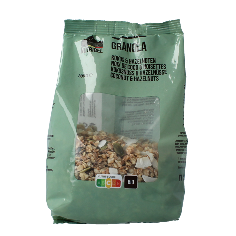 Nutribel Granola kokos hazelnoot bio 300 gram
