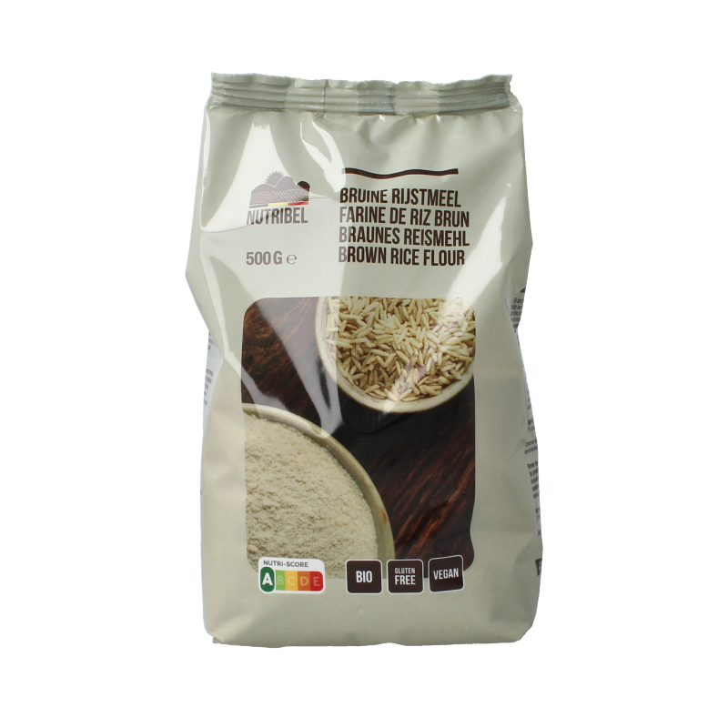 Nutribel Bruine rijstmeel glutenvrij bio 500 gram