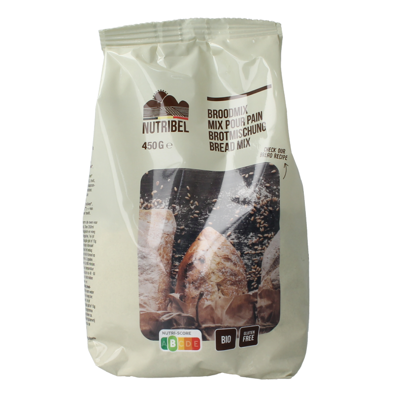Nutribel Broodmix vezelrijk glutenvrij bio 450 gram