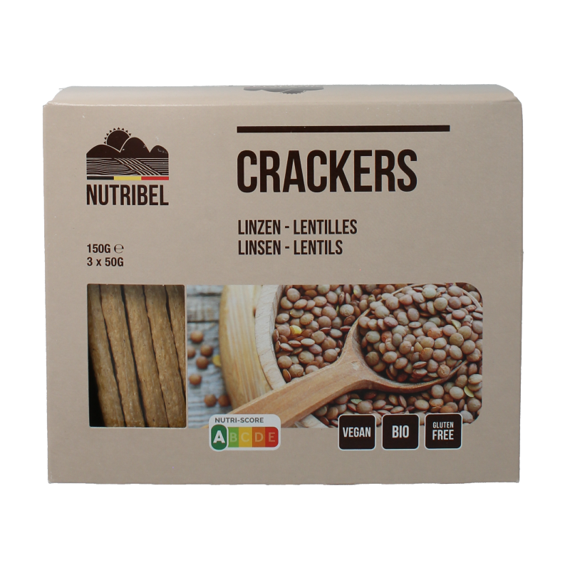 Nutribel Crackers linzen bio 150 gram