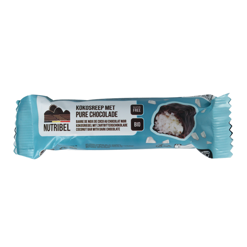 Nutribel Kokosreep met pure chocolade bio 40 gram