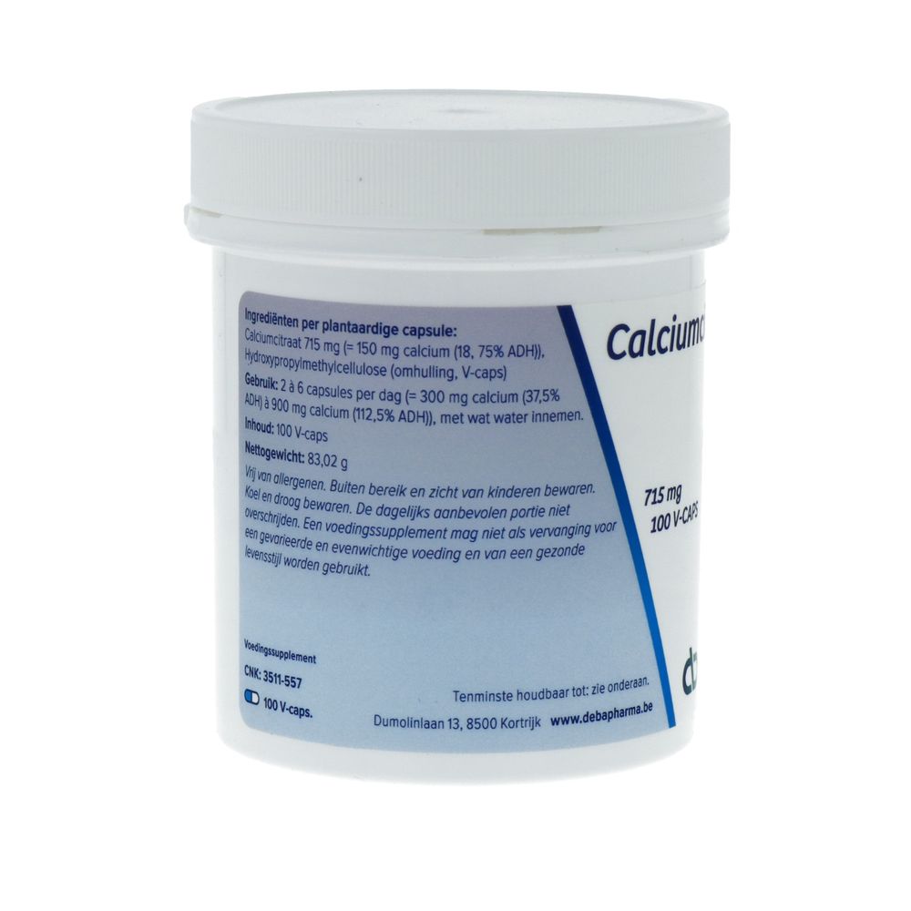 Deba Pharma Calciumcitraat 715 mg 100 vcaps