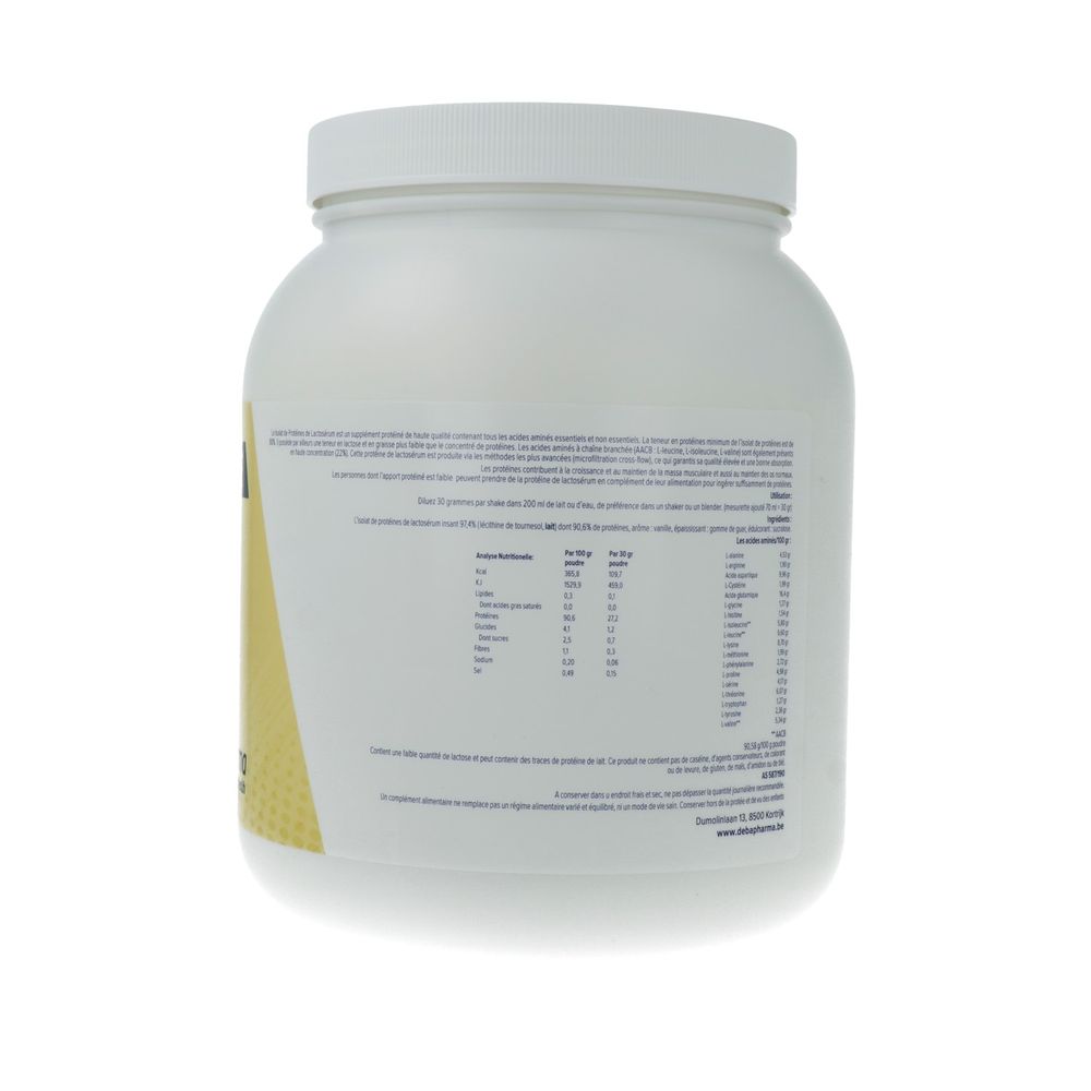 Deba Pharma Whey Proteïne Isolaat Vanille 900 gram