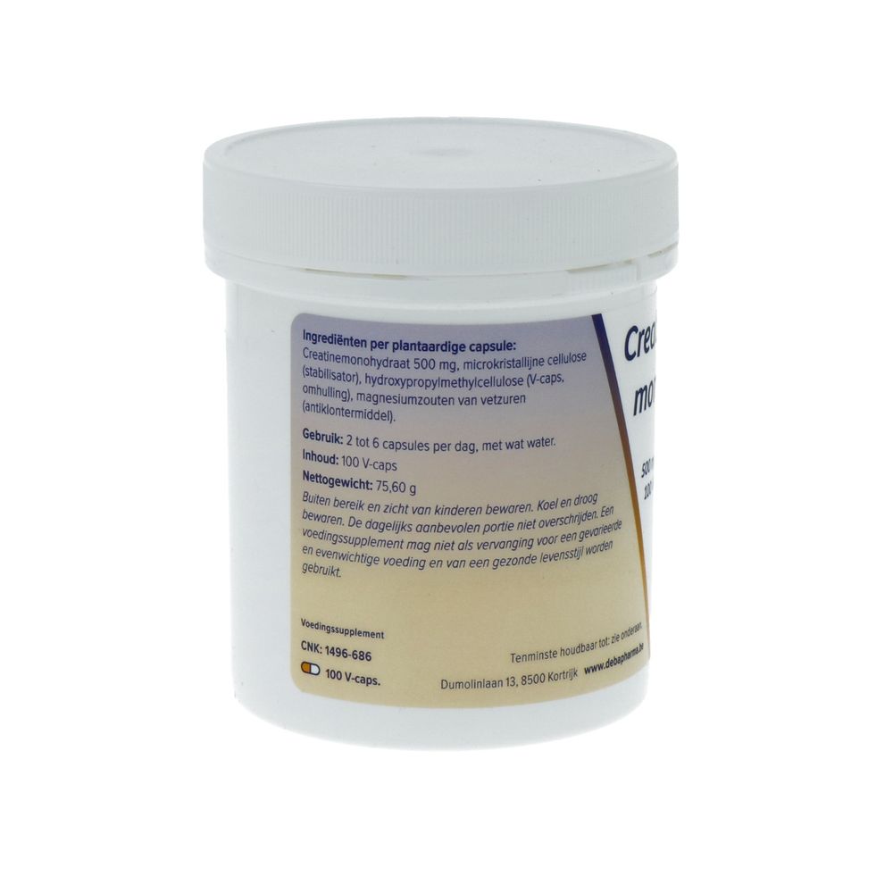 Deba Pharma Creatine Monohydraat 500 mg 100 vcaps