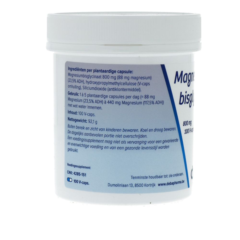 Deba Pharma Magnesiumbisglycinaat 800 mg 100 vcaps