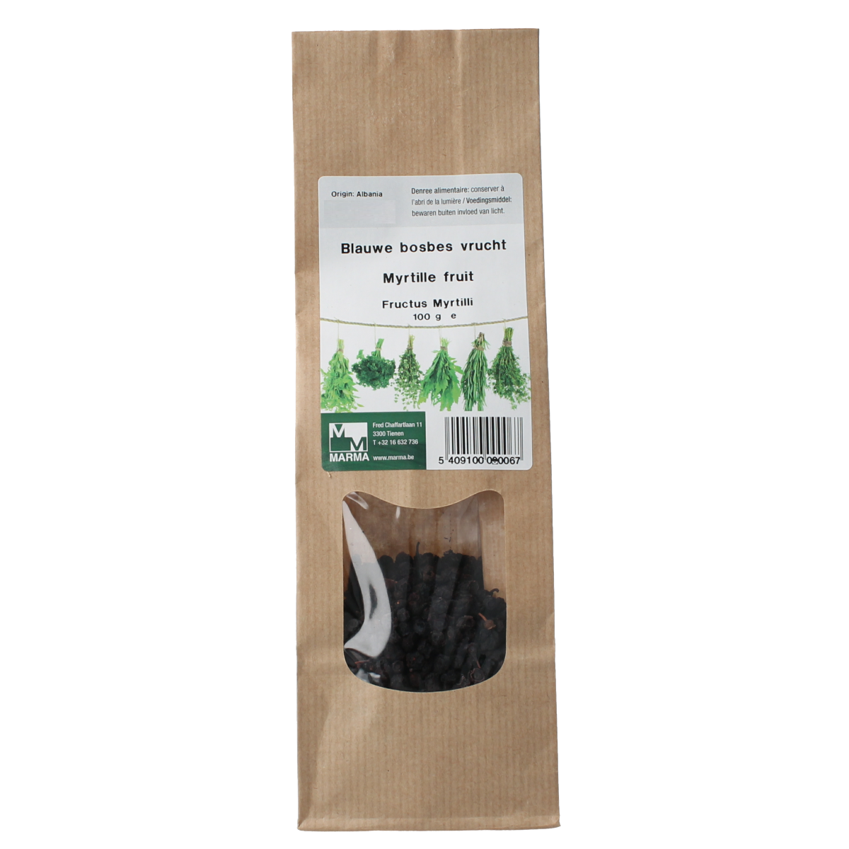 Marma Blauwe bosbes vrucht 100 gram