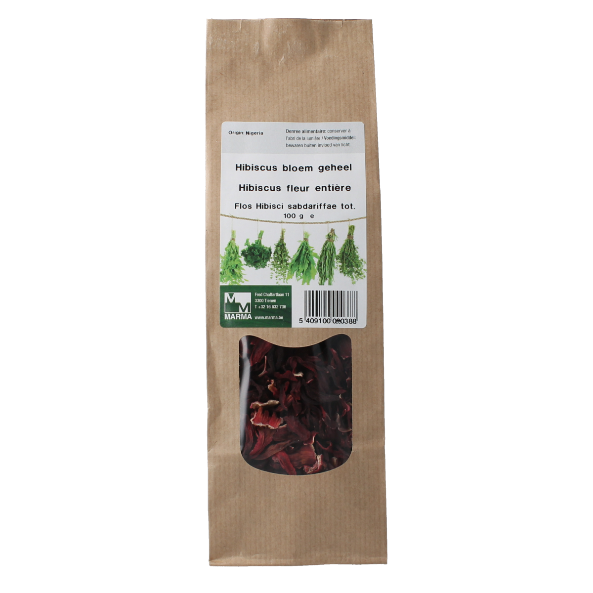 Marma Hibiscus bloem geheel 100 gram
