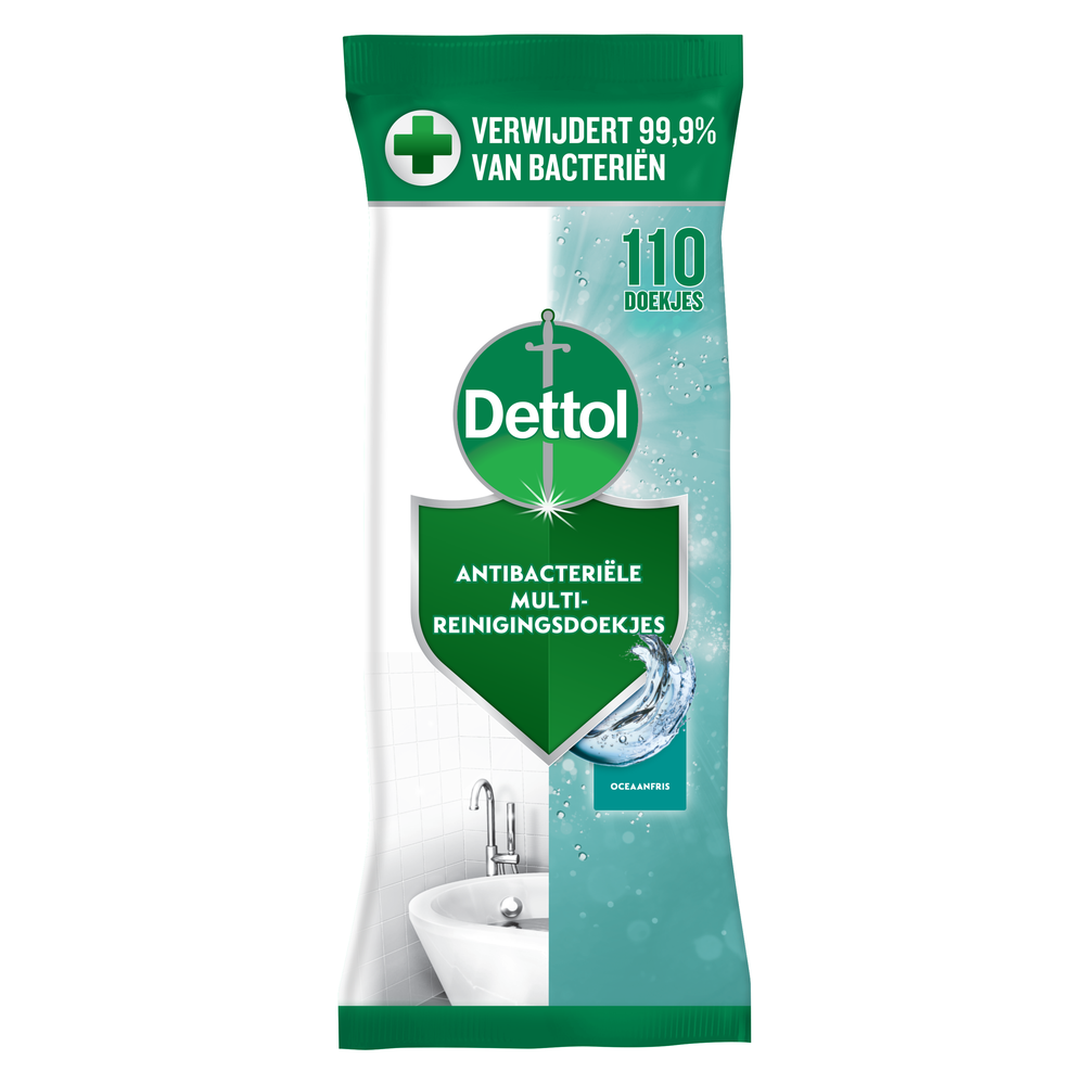 Dettol Power & Fresh Multi-Reinigingsdoekjes Oceaanfris Maxi 110 st