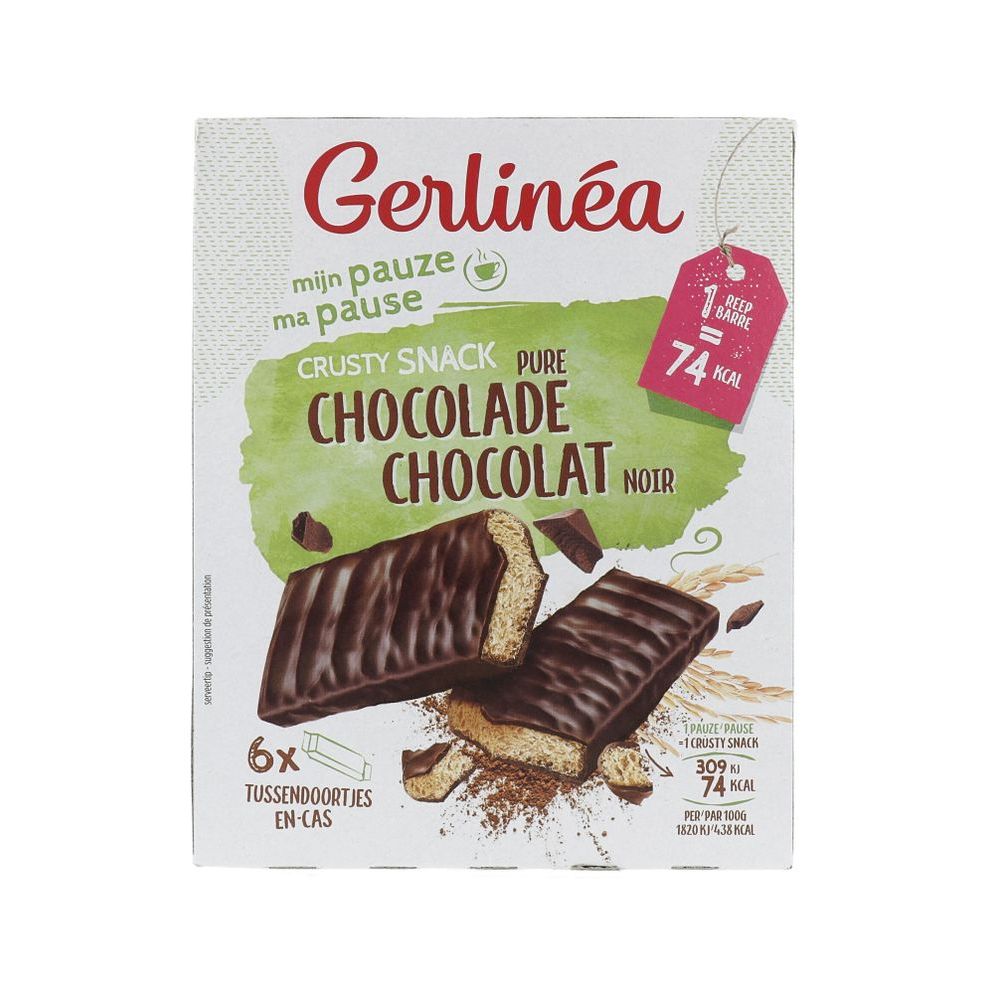 Gerlinéa Mijn Pauze Crusty Snack Pure Chocolade 6 st - Gerlinea