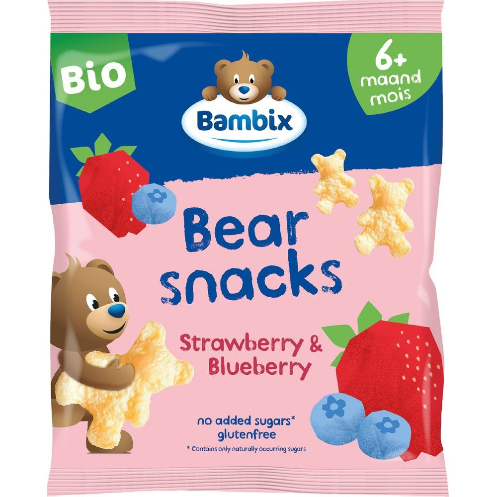 Bambix Bearsnacks Aardbei & Bosbes 6M+ Bio 180 gr