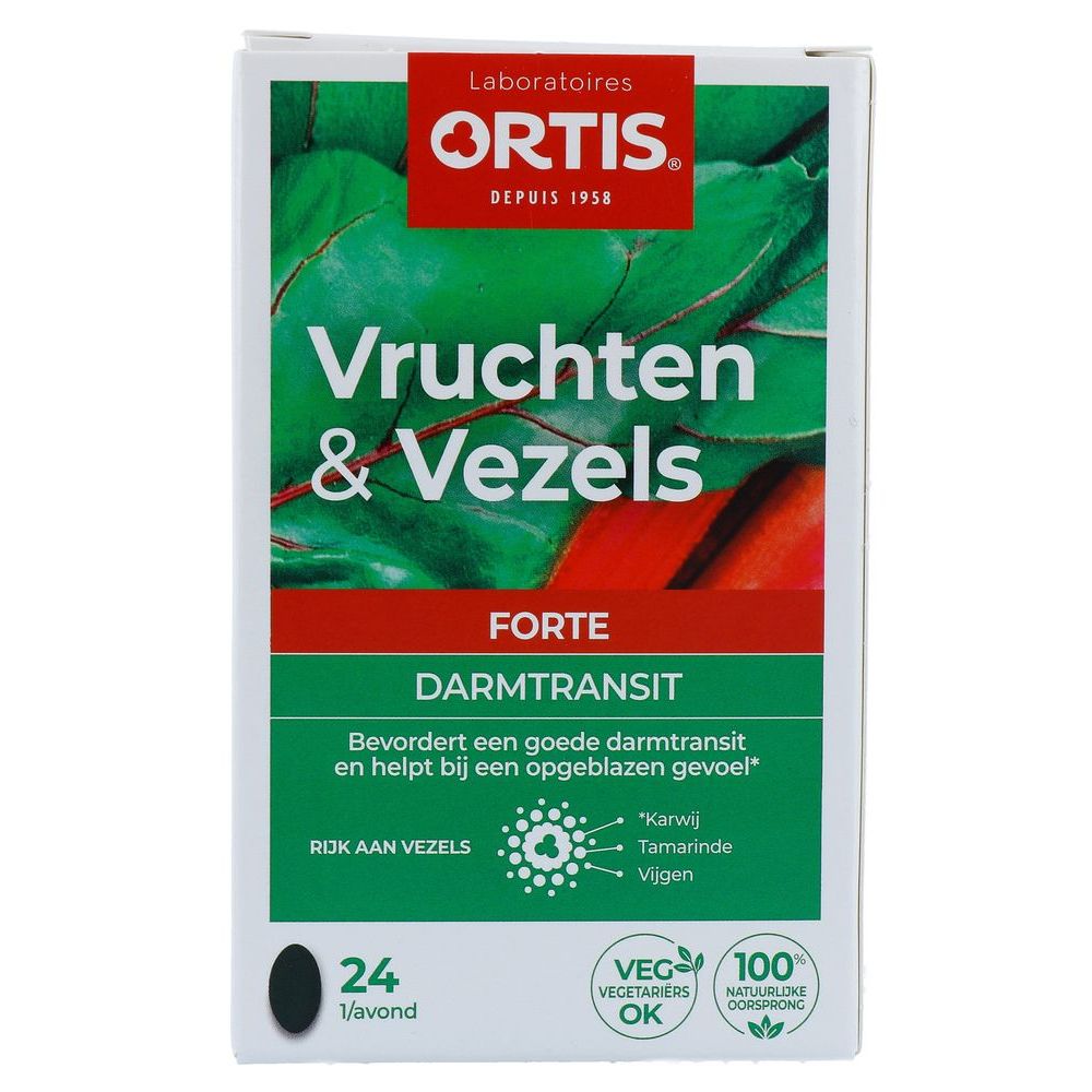 Ortis Vruchten & Vezels Forte Darmtransit Tabletten 24 tabletten