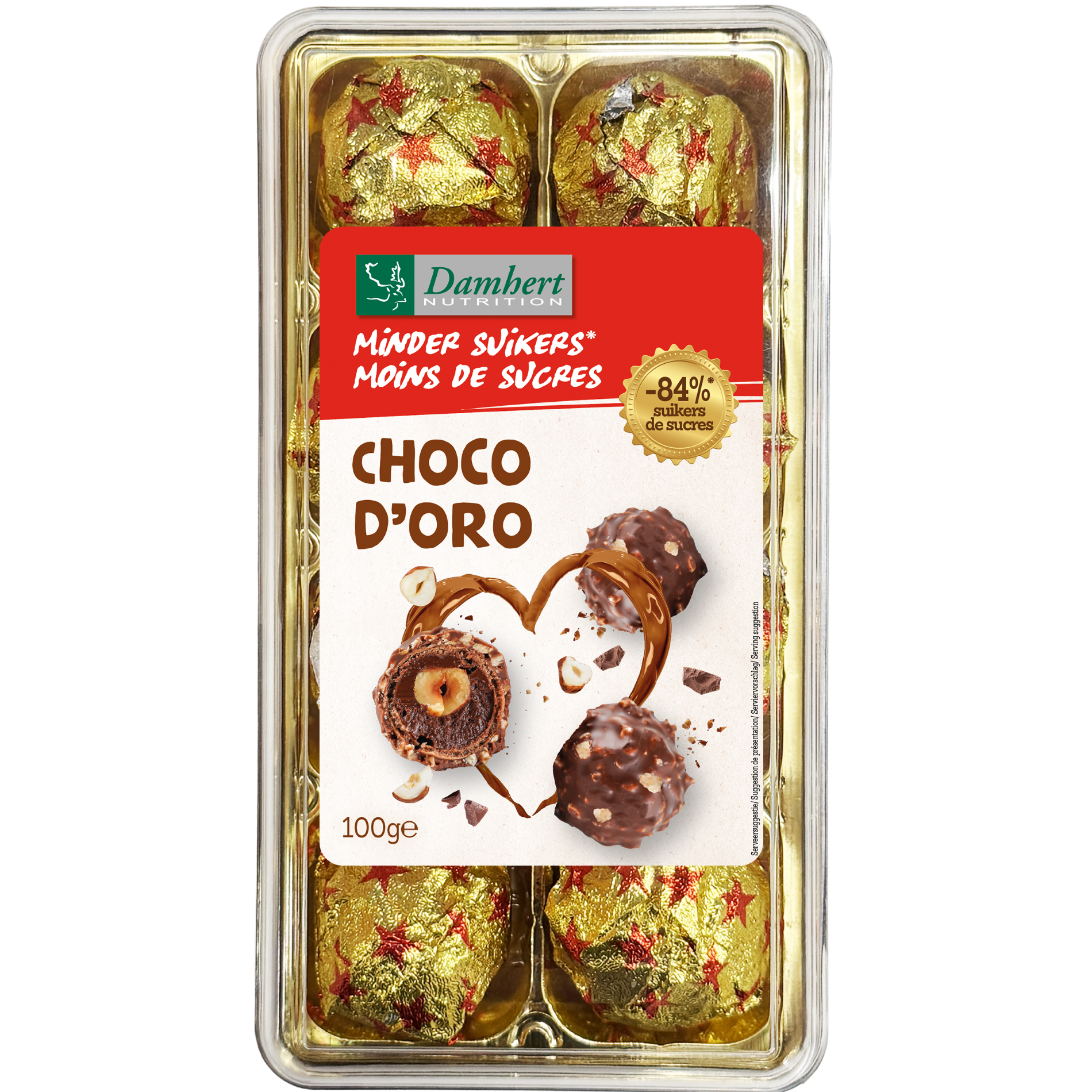 Damhert Choco doro minder suiker 100 gram