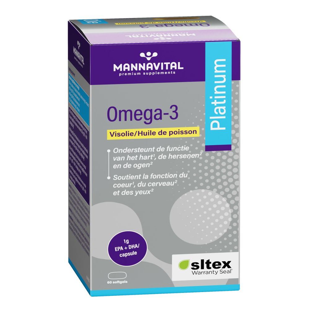 Mannavital Omega 3 Visolie Platinum 60 sg