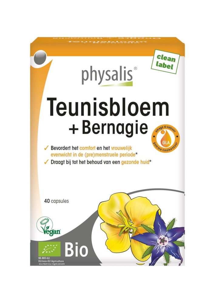 Physalis Teunisbloem + Bernagie 40 capsules