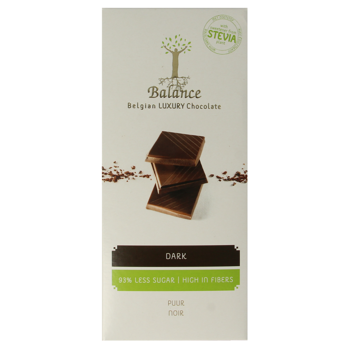 Balance Choco stevia tabletten luxury puur 85 gram