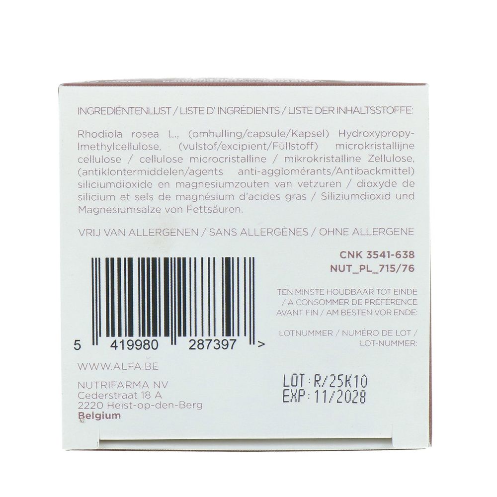 Alfa Rhodiola Rosea 60 vcaps