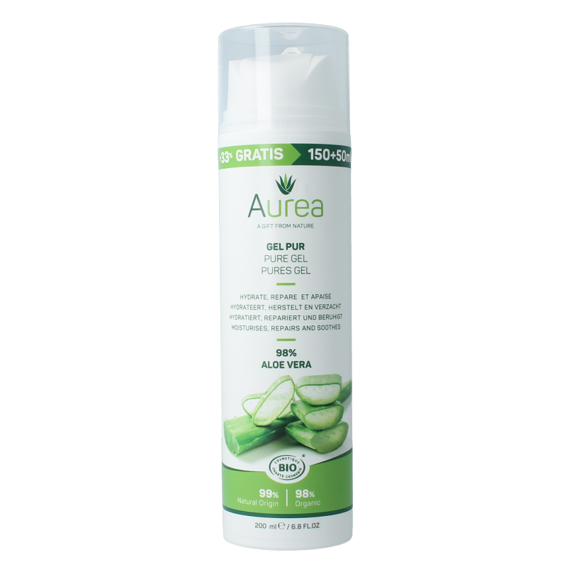Aurea Aloe vera huidgel 150+50 bio 200 ml