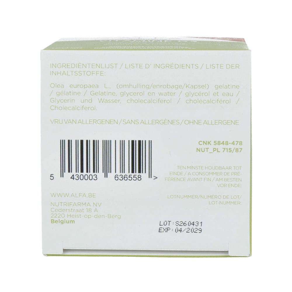 Alfa Vitamine D3 3000 IE 120 softgels
