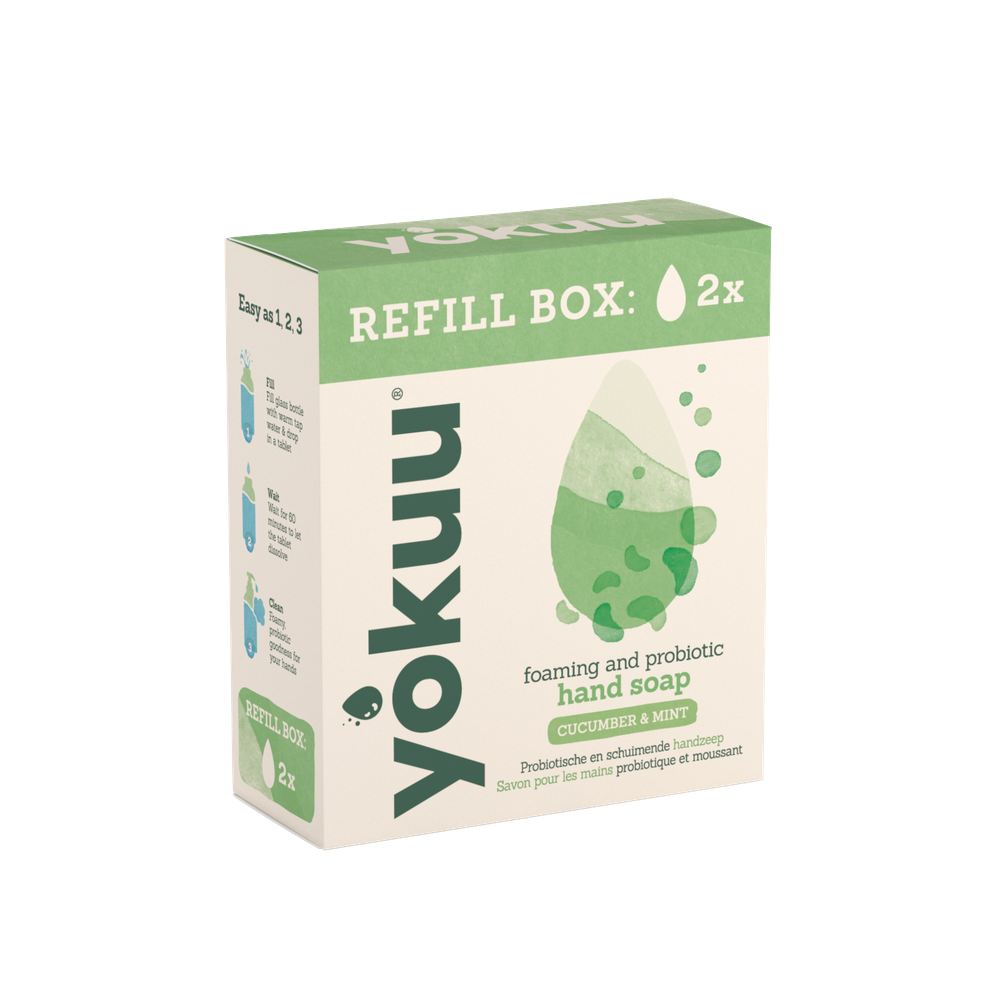 Yokuu handzeep cucumber & mint refill 2 stuks