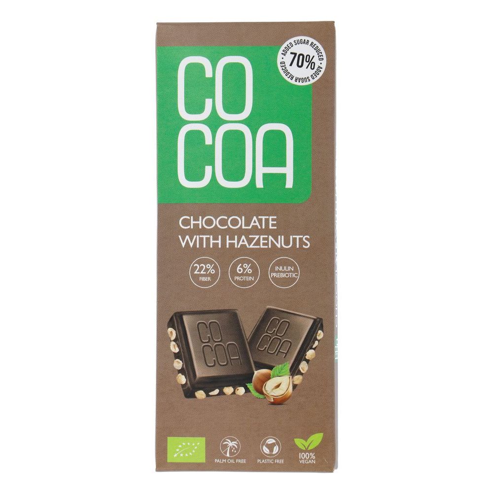 Cocoa Biologische Chocolade Reep Met Hazelnoten 40 gr