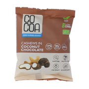 Cocoa Biologische Kokos Chocolade Cashews Zero Sugar 70 gr