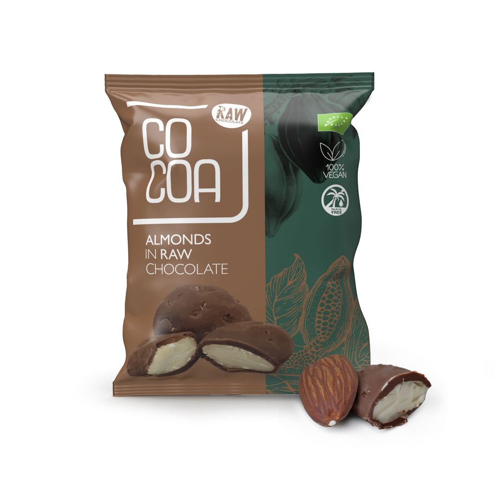 Cocoa Amandelen met Pure Chocolade RAW 70 gr