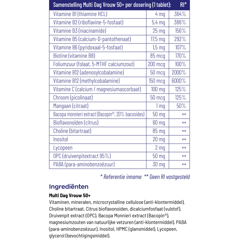 Vitakruid Multi dag vrouw 50+