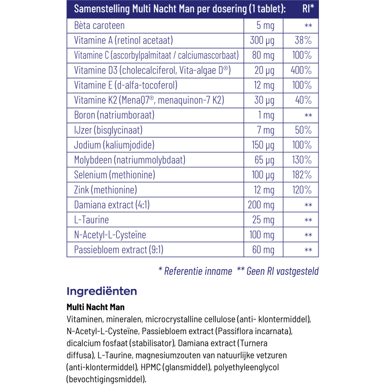 Vitakruid Multi dag & nacht Man