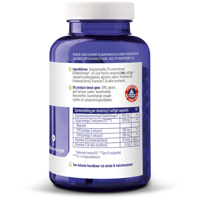 Vitakruid Visolie 1400 TG sport 90 softgels
