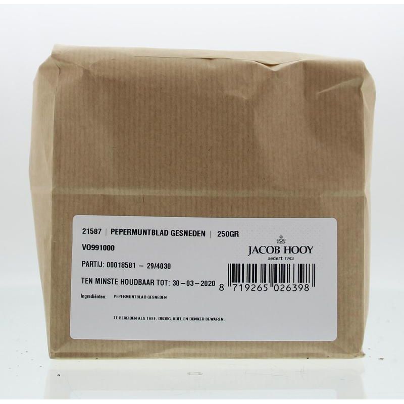 Jacob Hooy Pepermuntblad gesneden brunch 250 gram