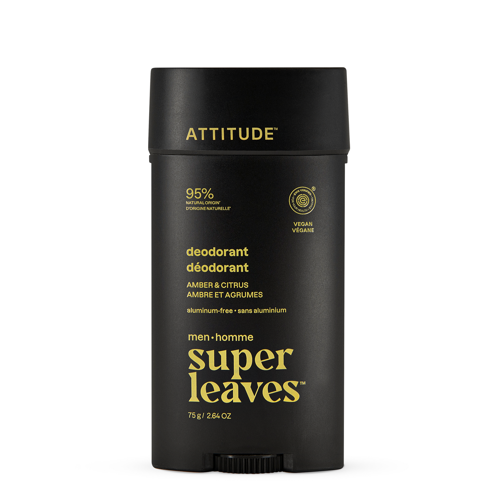 Attitude Men deodorant amber & citrus 75 gram
