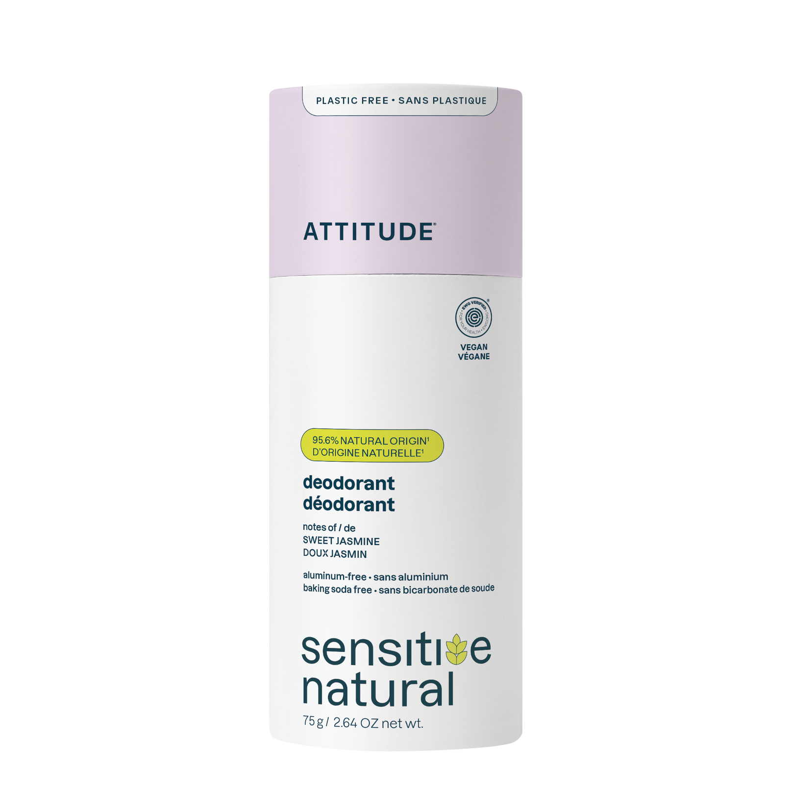Attitude Deodorant baksoda vrij zoete jasmijn super leaves 75 gram