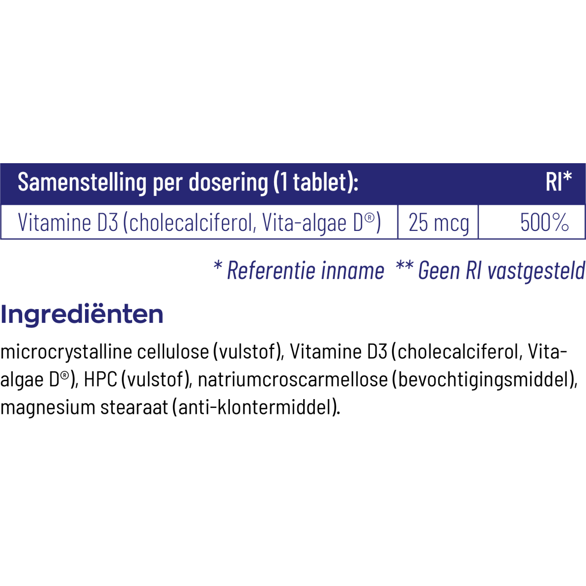 Vitakruid Vitamine D3 25 mcg 120 tabletten