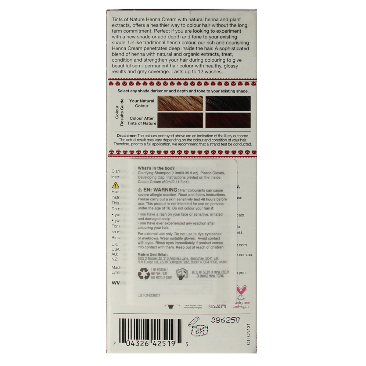 Tints Of Nature Henna cream chocolate semi permanent 70 ml