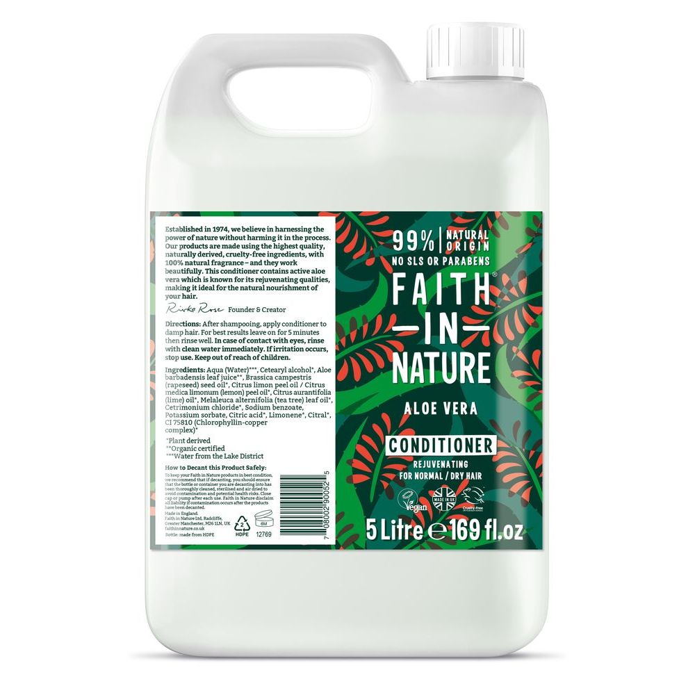 Faith In Nature Conditioner Aloë Vera Navulverpakking 5 lt