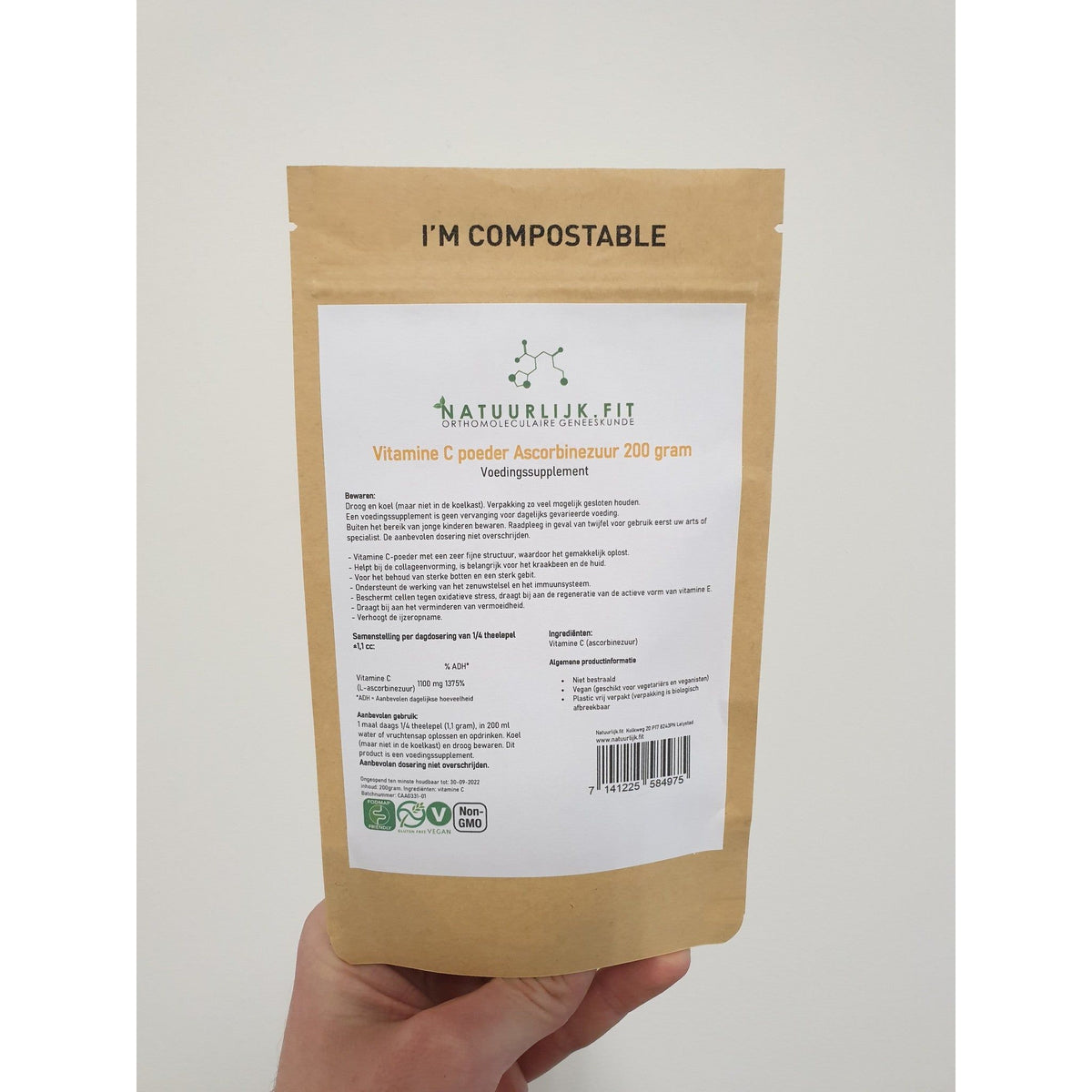 Natuurlijk.fit Vitamine C ascorbinezuur 200 gram