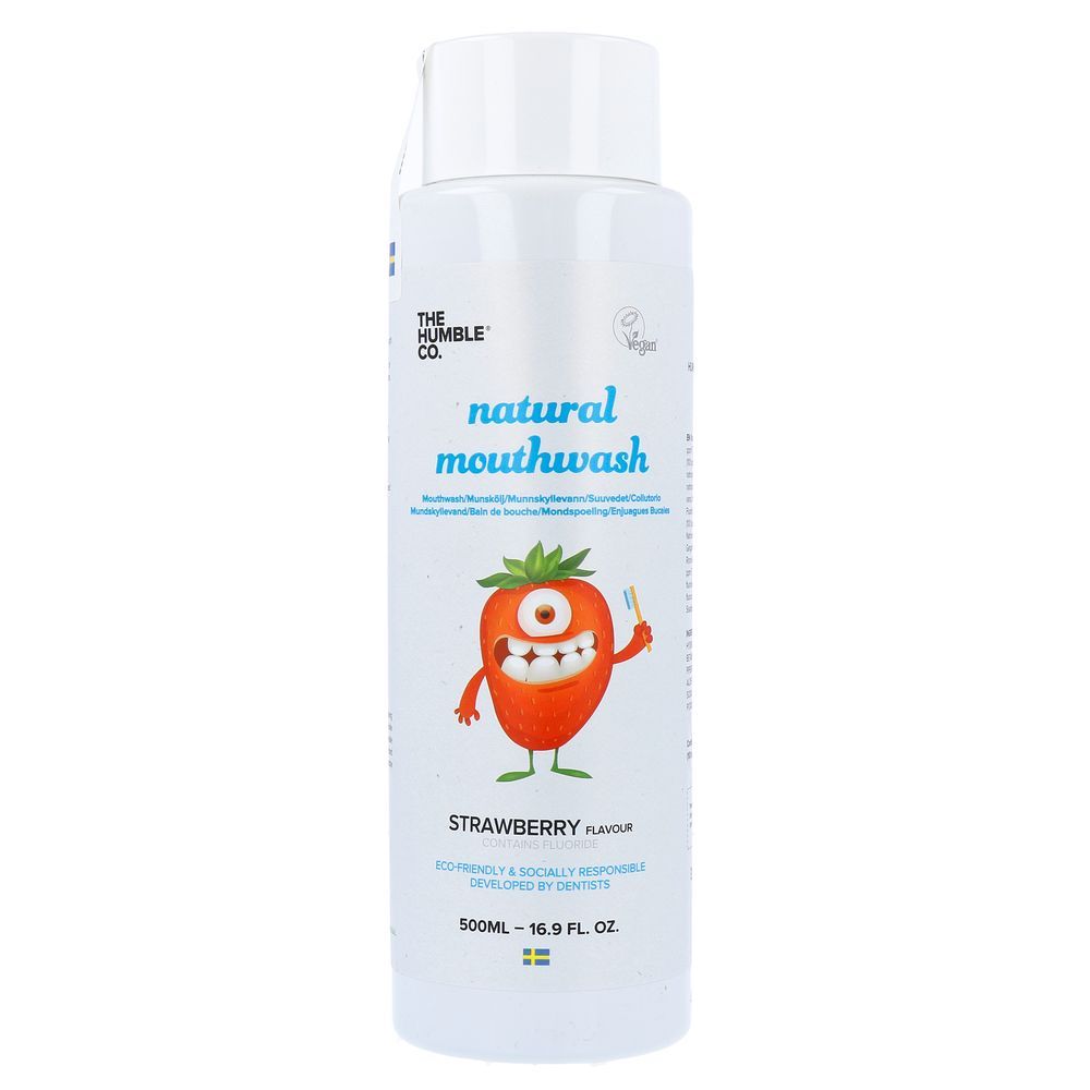 Humble Brush Mondwater Strawberry Kids 500 ml - The Humble Co