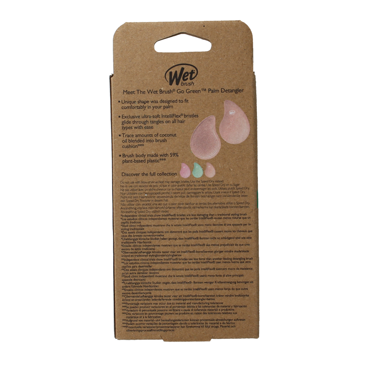 Wetbrush Go green palm detangler orange coconut oil