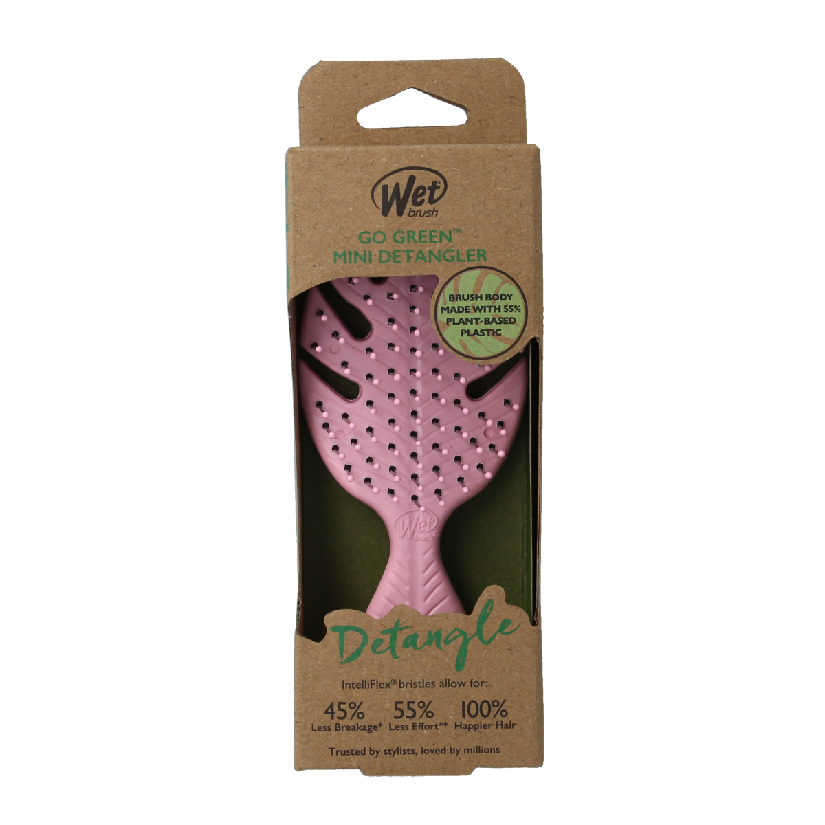 Wetbrush Go green detangler pink mini