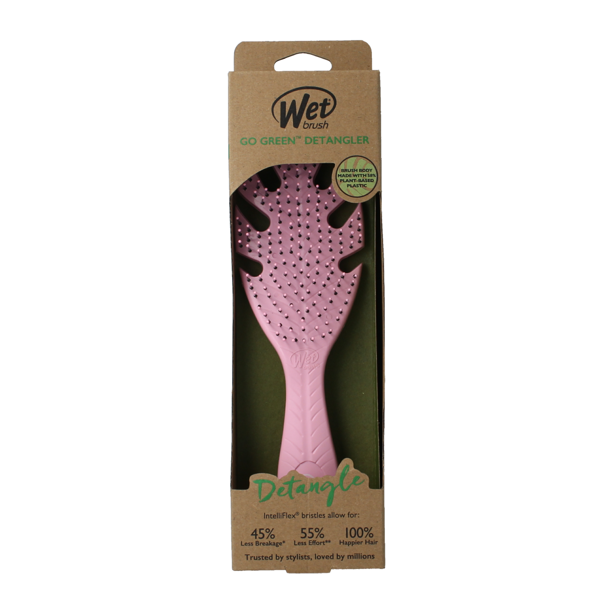 Wetbrush Go green detangler pink