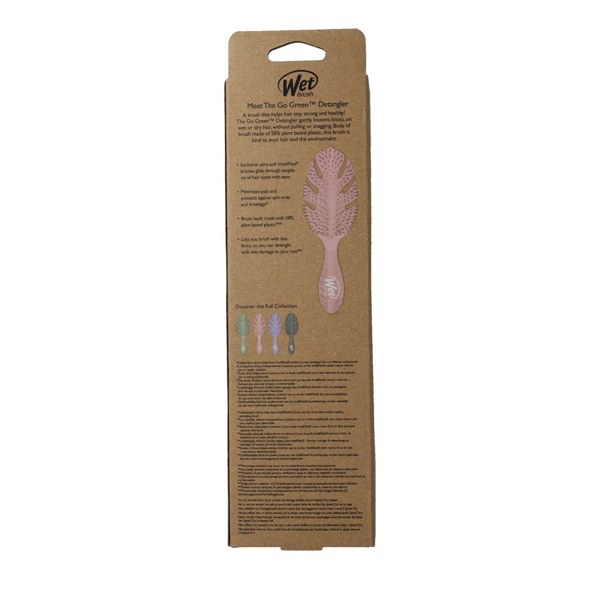 Wetbrush Go green detangler pink