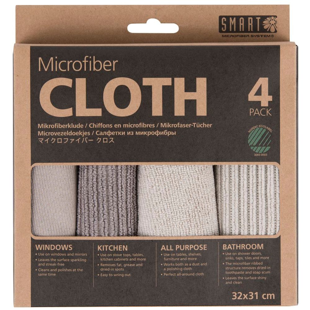 Smart Microfiber System Microvezeldoekjes Beige  Grijs 4 st