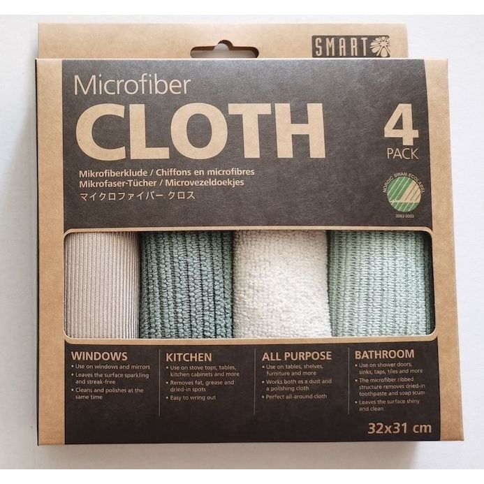 Smart Microfiber System Microvezeldoekjes Grijs Groen 4 st