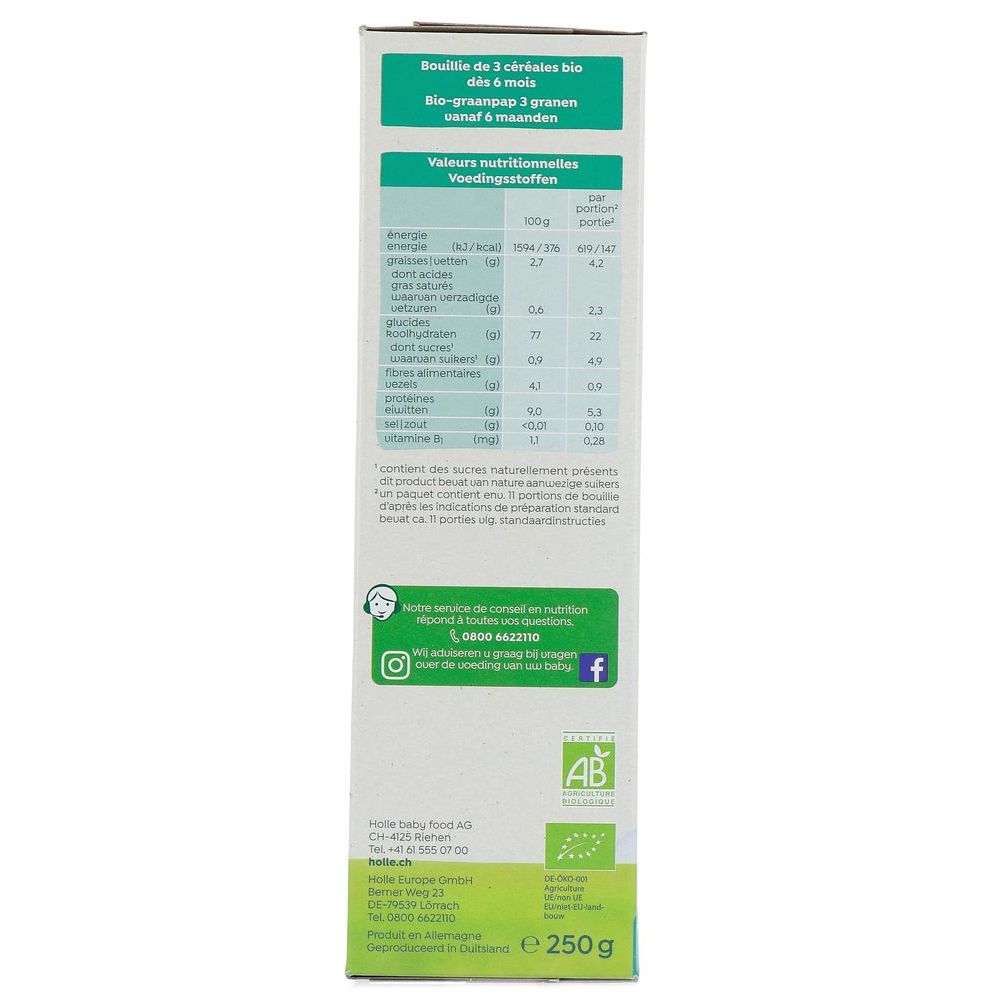 Holle Graanpap 3 -Granen biologisch 250 gram