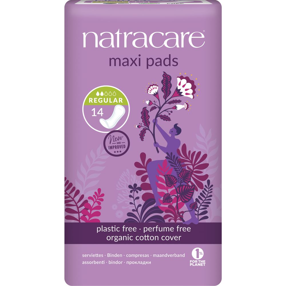 Natracare Maxi Pads Regular Maandverband 14 st