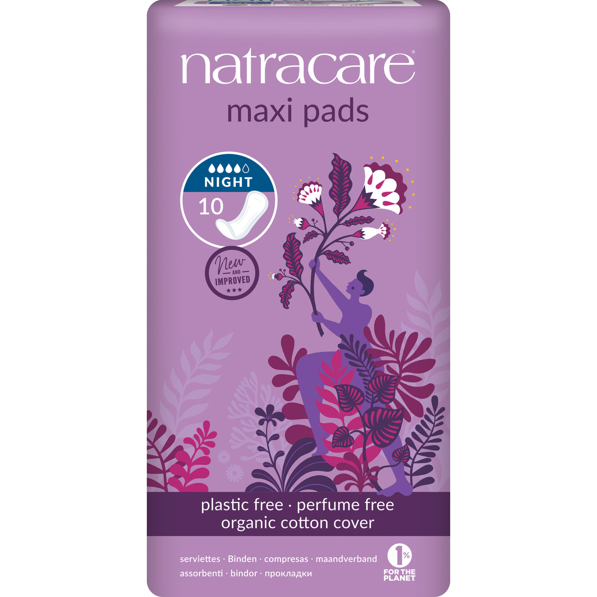Natracare Maandverband nacht 10 stuks (afbeelding 2)