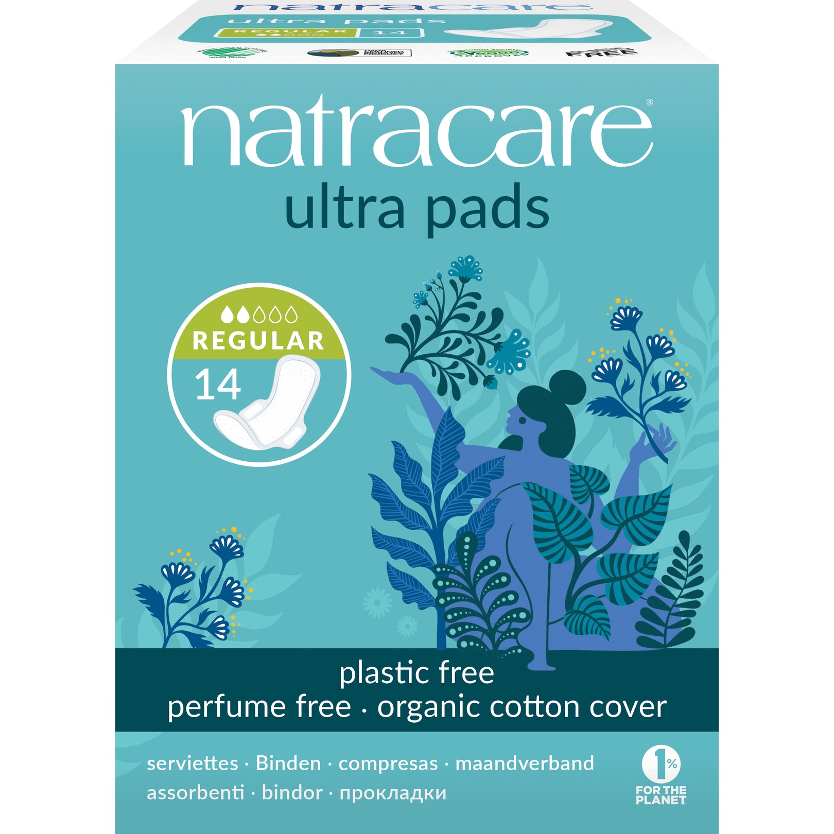 Natracare Maandverband ultra met vleugels 14 stuks