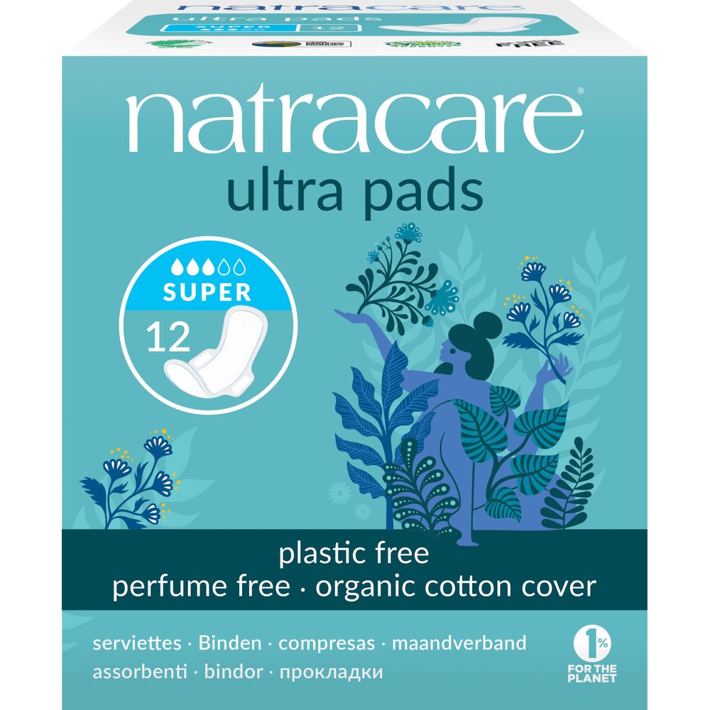 Natracare Ultra Pads Super Maandverband 12 st